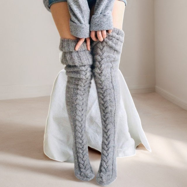 Cable Knitted High Boot Socks