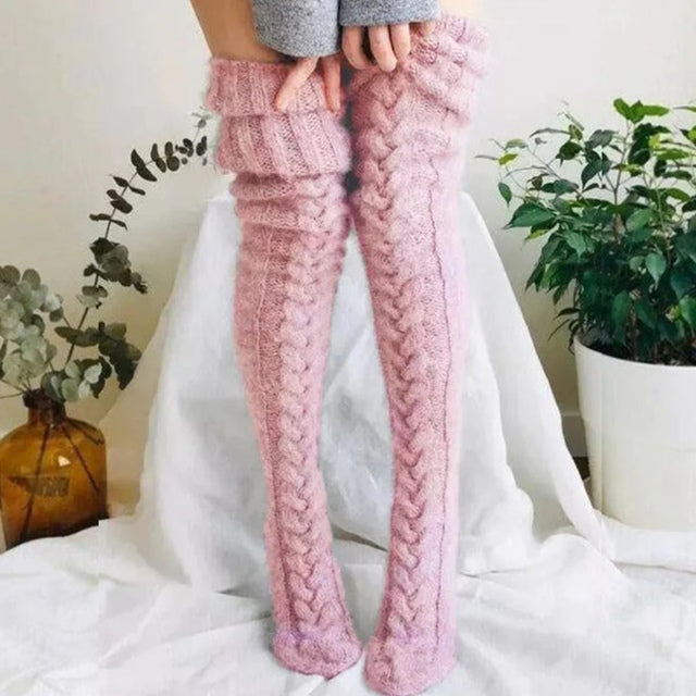 Cable Knitted High Boot Socks