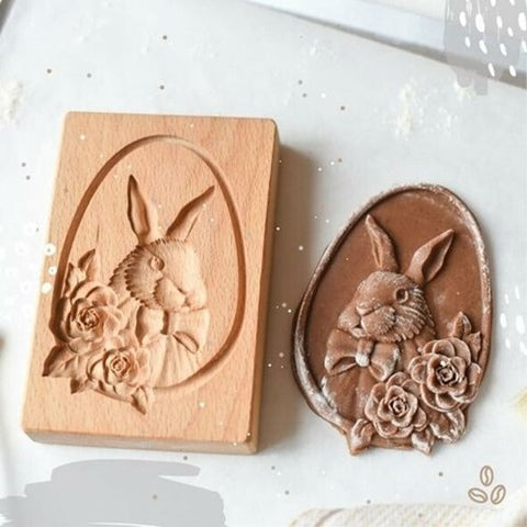 Carved Wooden Cookie Mold