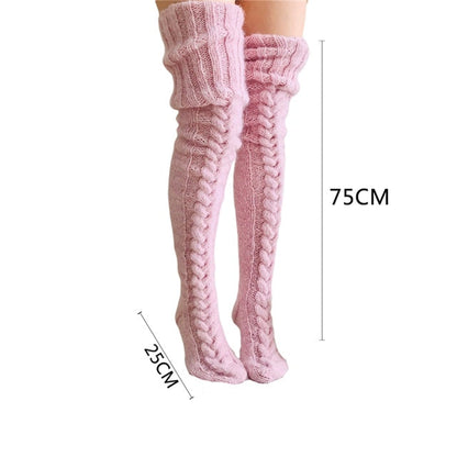 Cable Knitted High Boot Socks