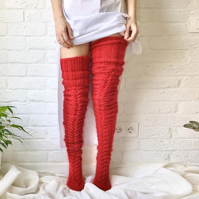 Cable Knitted High Boot Socks