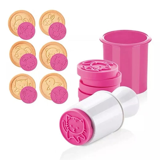 Non-Stick Cookie Stamp & Cutter (6 Patterns Set)